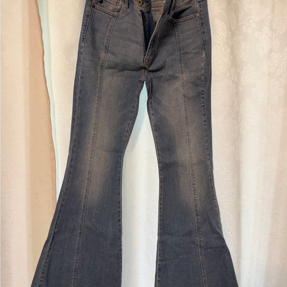 KanCan High Rise Flare Jeans in Dark Gray